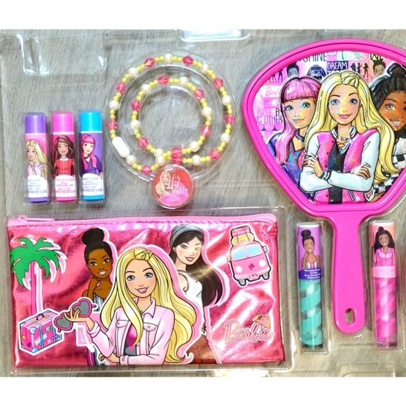 Barbie Mega Cosmetic Set Mirror Makeup Hair Nail Polish Bag - Picture 4 of 15